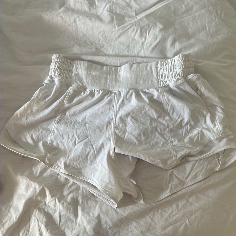 Lululemon Athletica White and Tan Shorts